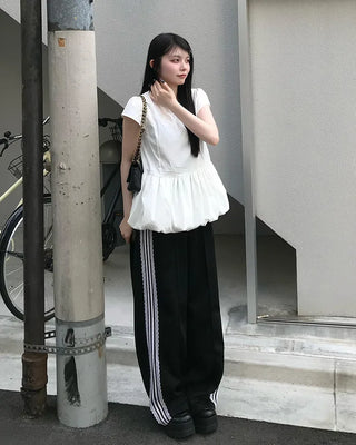Side Lace Wide Pants