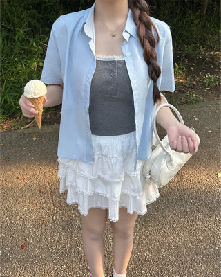 Lace button camisole