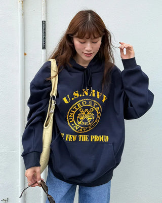 US NAVY Lettering Hooded Parka