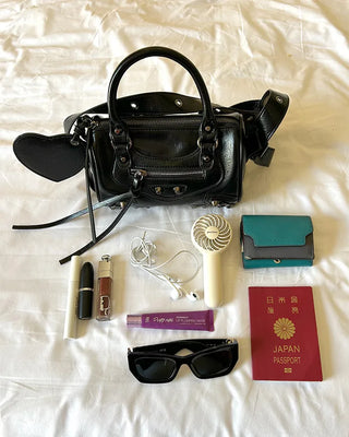 Eyelet Shoulder Mini Boston Bag