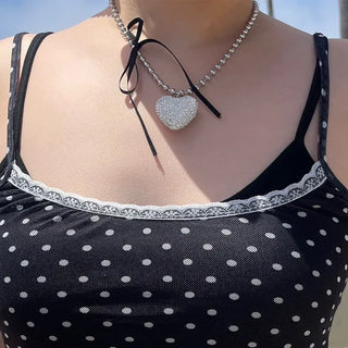 Big Heart Ribbon Necklace