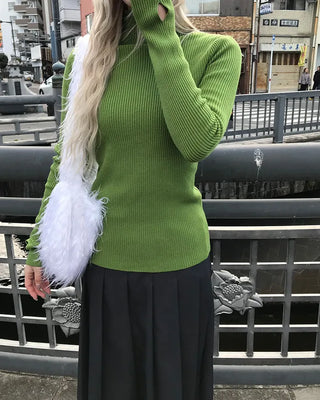 Half-neck long-sleeve T-shirt