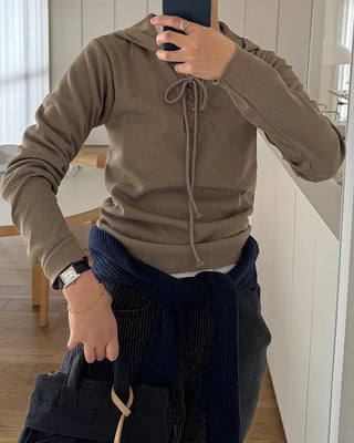 String detail hoodie