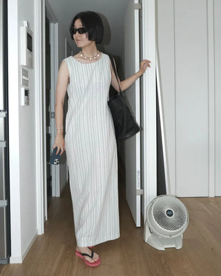 Linen striped dress