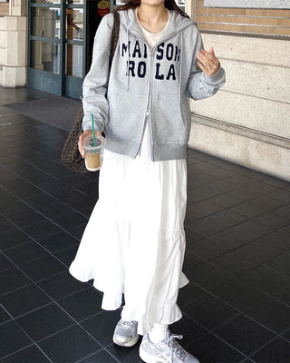 Can-can frill long skirt