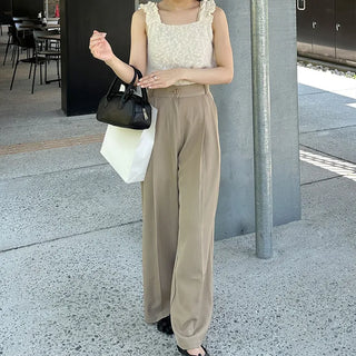Pintuck wide slacks