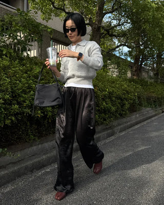 Half-zip-up color knit