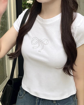 Cubic Ribbon Short-Sleeved T-Shirt