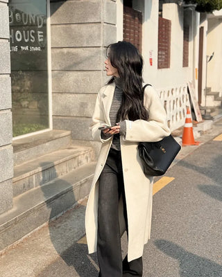 Wool blend handmade long coat