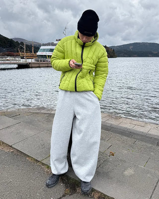 Curved wide sweatpants