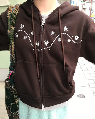 Snowflake Crop Hoodie