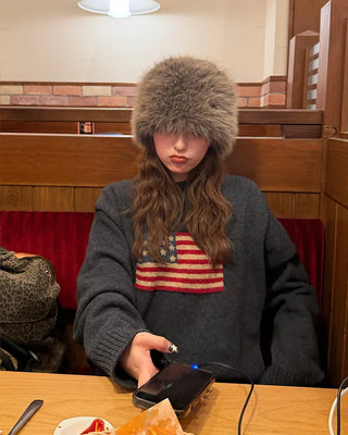 Fur knit beanie