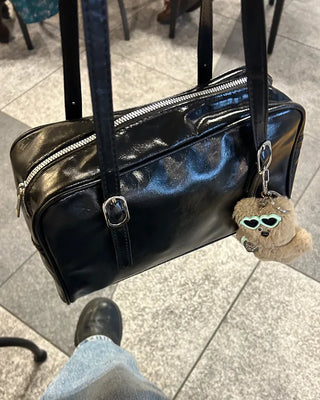 Square buckle belt shoulder bag