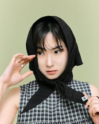 [8th Re-release] [BEST 50] [6th Re-release] (ORIGINAL) Line Cotton Scarf (black)