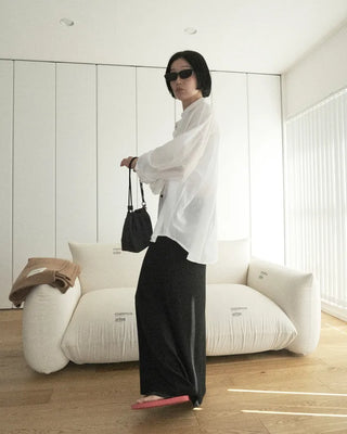 Ribbed long skirt