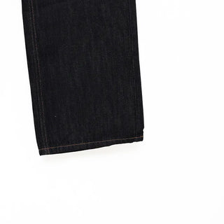 Non-faded wide denim pants