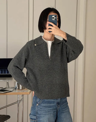Modern Color Half-Zip Sweater