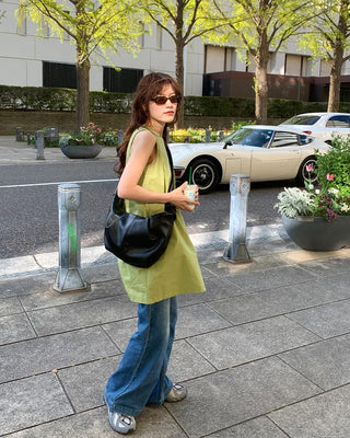 A-line round midi dress