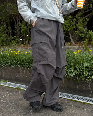 Cargo wide nylon pants