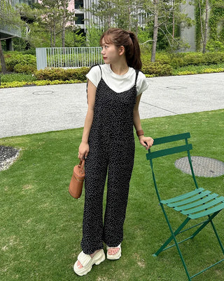 Polka Dot Strap Overalls