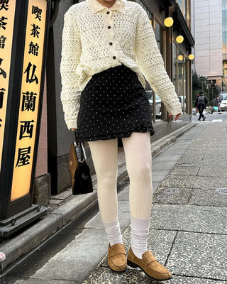 Polka dot mini skirt