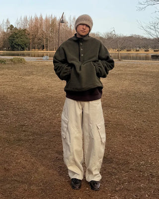 Half-neck button fleece