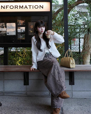 Classic gold button tweed jacket