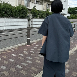 Basic Oversized Short-Sleeve Shirt