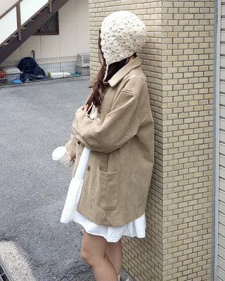 Single suede jacket