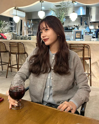 Round neck layered cardigan