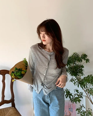 Asymmetrical sheer cardigan