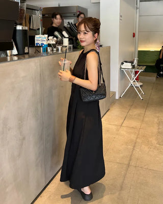 Back-string long dress