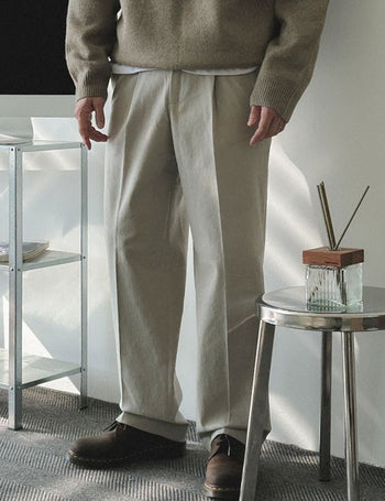 Basic Brushed Cotton Chino Pants (4 colors, M~XL)