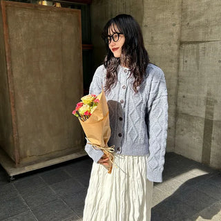 Cable knit cardigan