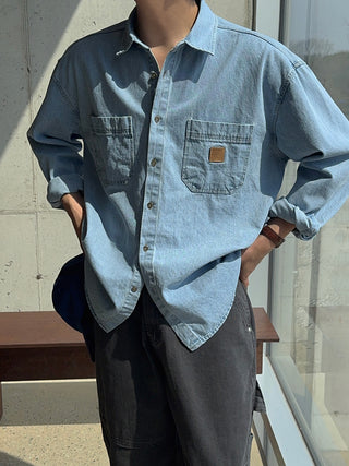 BEWARE Patchwork Denim Shirt