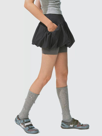 [Monterest] Reflective Print Bubble Sports Skirt