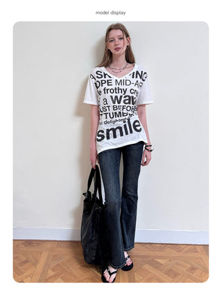 [NECY] Original Letter Stud Slim Line T