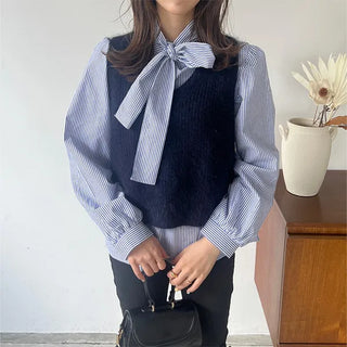 Back Ribbon Angora Vest