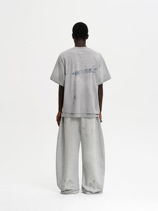 [MASONPRINCE] Paint Print Curved Wide Sweatpants