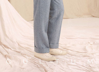 [CULTUM] Neapolitan Double Pleat Wool Blend Trousers