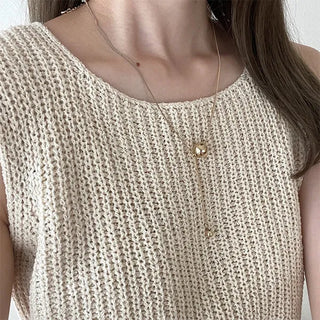 Double Ball Long Necklace