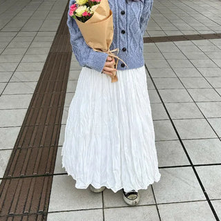 Shirred long skirt