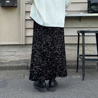 Sequined long skirt