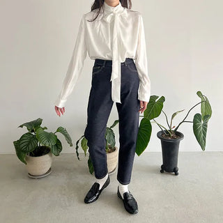 Tie blouse