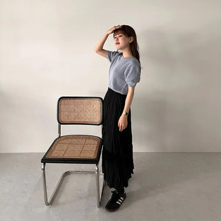 Wrinkle Round Long Skirt