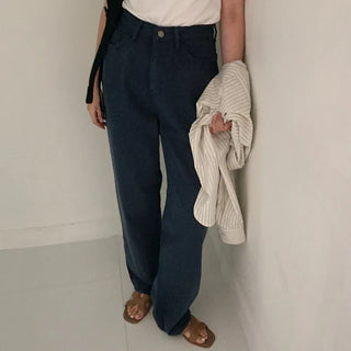 Natural wide cotton pants