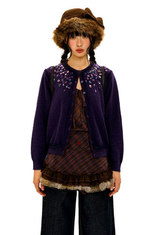 [Moromoro2]Sequin Embellished Cardigan