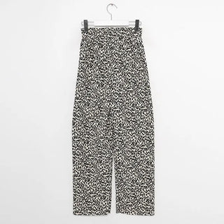 Leopard print elastic waist pants