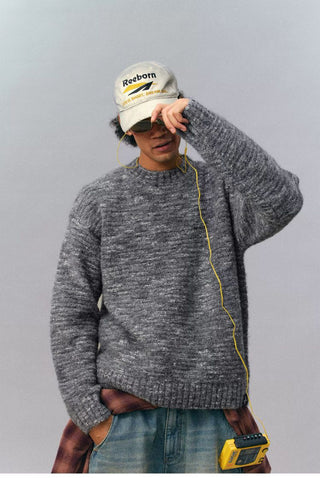 [Monterest] Multicolor Yarn Blend Crewneck Sweater