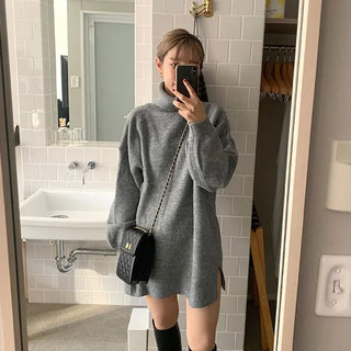 Turtleneck knit dress